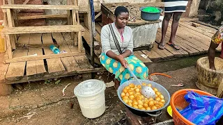 African breakfast, Street food africa. Togo lomé