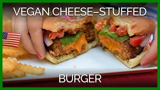 Vegan Cheese–Stuffed Burger