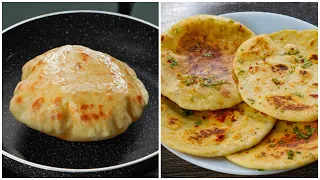 15 Minutes Butter Naan Without Yeast,Curd,Egg & Oven | Easy Butter Naan Recipe | T'stove
