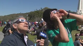 Enjoying the solar eclipse from Griffith Park