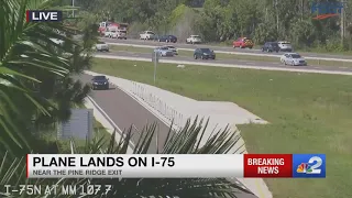 Plane lands on I-75 in Collier County