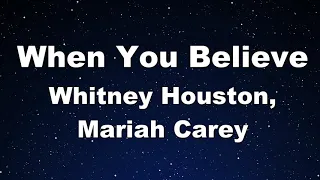 Karaoke♬ When You Believe - Whitney Houston, Mariah Carey 【No Guide Melody】 Instrumental