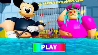 WATER NIGHTMARE MODE! Mickey Mouse BARRYS PRISON RUN! Scary OBBY Walkthrough FULL GAME #roblox #obby