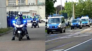 [Prozess des Attentäters von Halle] 2x Gefangenentransport mit Justiz und Polizei in Magdeburg