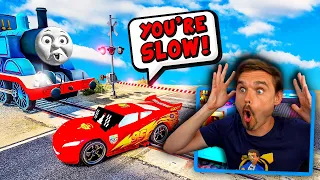 In GTA 5.. Lightning McQueen CALLS OUT Thomas the Tank Engine! (OMG!)