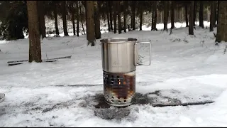 Горелка на сухом спирте. Испытание в зимнем лесу