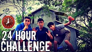 24 HOUR OVERNIGHT CHALLENGE IN ABANDONED HOUSE!!