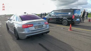 700HP Audi RS6 Sedan SP6 Street Performance vs 585HP GAD Mercedes V-Class