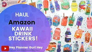 💜 Amazon Sticker Haul: 50Pcs Kawaii Beverages