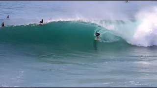 Grommie charging a bomb at Duranbah