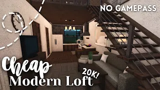 [ bloxburg ] 🪴 cheap modern loft - 20k! ꒰ no gamepass build with tour ꒱