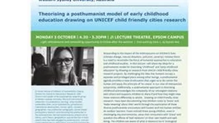 Prof Karen Malone (Australia): Theorising a posthumanist model of early childhood education