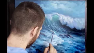Acrylic Seascape Painting | Windy Crashing Wave