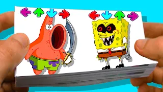 [FNF] Evil SpongeBob Exe vs Patrick Star Flipbook Animation (Part 2)
