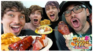 First Drive-Thru Food Festival w/ Sam and Colby! (10,000+ CALORIES)
