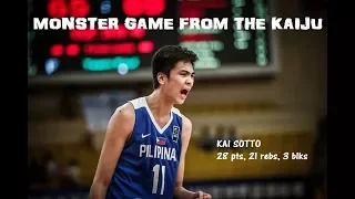 Kai Sotto Monster Game: 28 Pts, 21 Rebs, 3 Blks | Highlights Vs. Japan 04.06.18