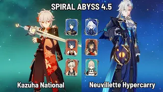 C0 Kazuha National | C0 Neuvillette Furina Hypercarry | Spiral Abyss 4.5 Floor 12 | Genshin Impact