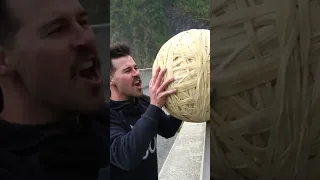 WORLD RECORD Bounce Giant Rubber Band Ball 165m Drop #worldrecord #guinnessworldrecords #shorts