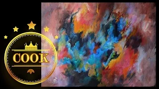 How to paint a Blended Acrylic Abstract tutorial with Ginger Cook