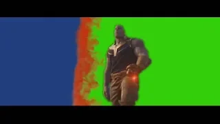 Thanos returns home greenscreen but one side is blue and one side is green