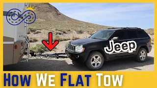 Flat Towing a Vehicle Behind an RV - QUICK & EASY SETUP [RVing Full Time]