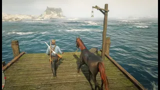 RDR2- How Arthur Rides His Horse to Guarma