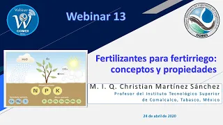 Webinar 13. Fertilizantes para fertirriego: conceptos y propiedades