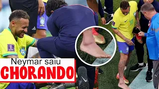 NEYMAR SAIU CHORANDO: Neymar sai de campo chorando com dores no tornozelo em estreia da Seleção.