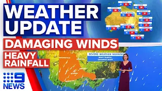 Warning of shower and damaging winds across parts of east coast | Weather | 9 News Australia