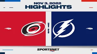 NHL Highlights | Hurricanes vs. Lightning - Nov. 3, 2022