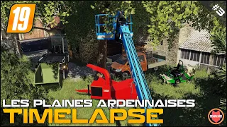 Lawn Care & cutting a tree - Public works ⭐ FS19 Les Plaines Ardennaises V2 Timelapse