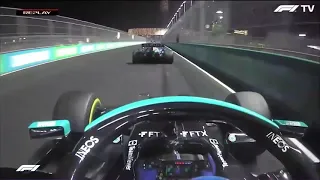 Bottas overtakes Ocon right at the line  F1 Saudi Arabia GP 2021 1080pFHR