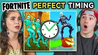 Adults React To Perfect Timing Fortnite Compilation