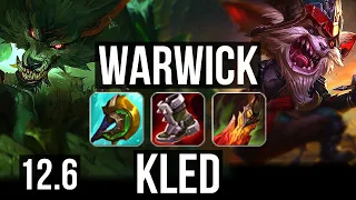 WARWICK vs KLED (TOP) | 15/1/11, 9 solo kills, Legendary, 1.6M mastery | KR Diamond | 12.6