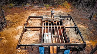 OFF GRID Wilderness LOG CABIN Build | Yakisugi Wood Foundation and Root Cellar