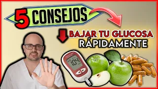 Como BAJAR la GLUCOSA RÁPIDAMENTE sin MEDICAMENTOS || !5 CONSEJOS que seguro DESCONOCIAS!