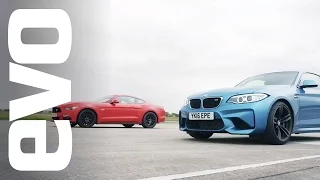 Ford Mustang 5.0 GT vs BMW M2 - Which is fastest? | evo DRAG BATTLE