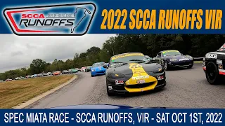 SPEC MIATA DRAMA at the 2022 SCCA Runoffs Spec Miata Race