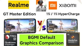 Realme GT ME vs Xiaomi 11i BGMI Default Graphics Comparison Snapdragon 778G vs Dimensity 920 🔥🔥🔥