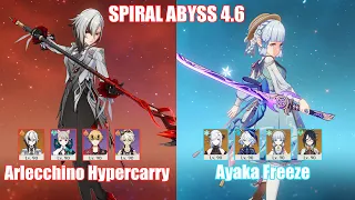 C0 Arlecchino Hypercarry & C0 Ayaka Freeze | Spiral Abyss 4.6 | Genshin Impact