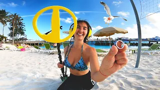 Beach Metal Detecting for lost Treasure (Bahamas)