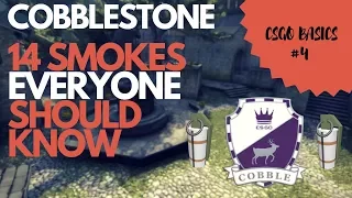 14 SMOKES EVERYONE SHOULD KNOW de_cobblestone TUTORIAL | CSGO BASICS #4