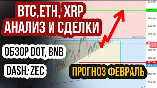 ПРОГНОЗ Эфириум, биткоин и альткоинов xrp, dot, bnb, dash, zec! Обзор хрп, полкадот, бнб, eth и btc