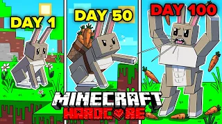 I Survived 1000 DAYS as a RABBIT in HARDCORE Minecraft! - The Ultimate Animal Compilation