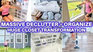 EXTREME CLEAN WITH ME DECLUTTER ORGANIZE | CLEANING MOTIVATION | CLOSET DECLUTTER + TRANSFORMATION