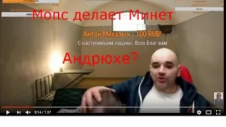 Мопс сосет у Андрюхи хозяина ??