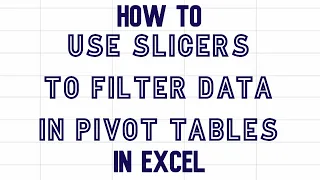 How to use slicers to easily filter data in pivot tables in Excel video #excel #pivottables #slicers