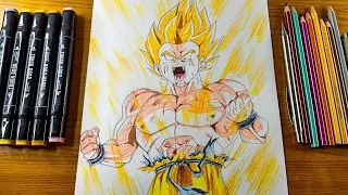 Drawing Super Saiyan Rage Goku | Anime Drawing Tutorial