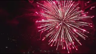 360 Video of Drone flying into Fireworks, 4th of July 2018