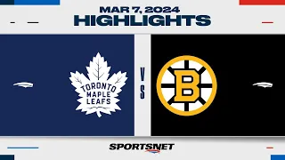 NHL Highlights | Maple Leafs vs. Bruins - March 7, 2024